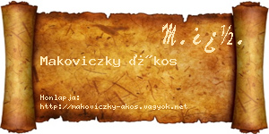 Makoviczky Ákos névjegykártya